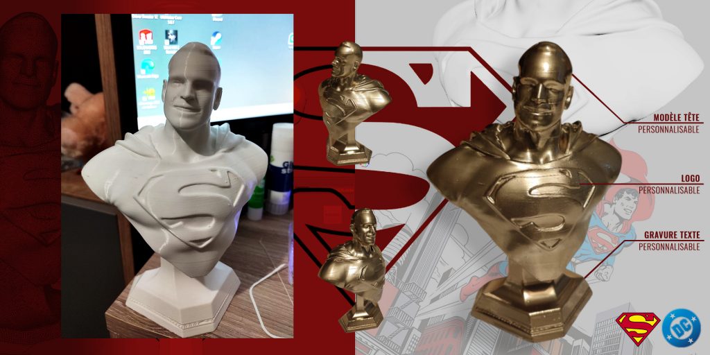 buste en impression 3d personnalisable de superman